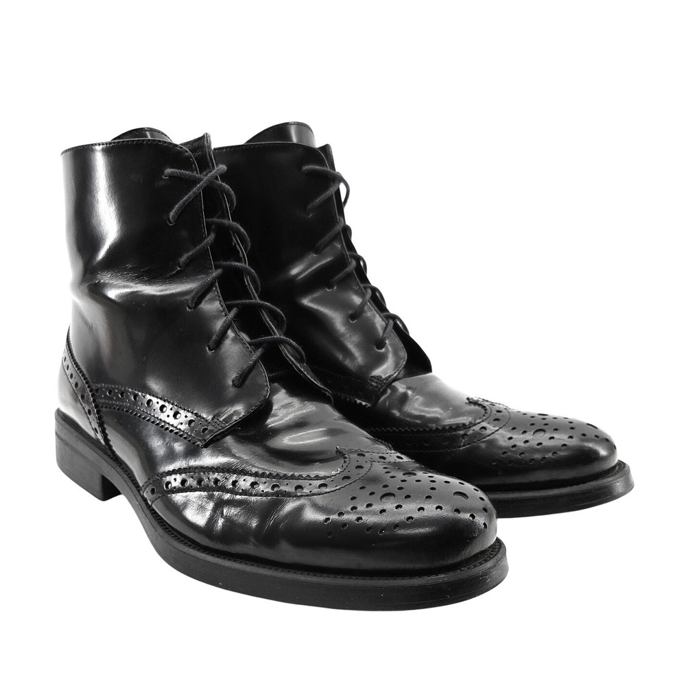 Boemos Womens Black Wingtip Boots - Size 39 / US 8.5